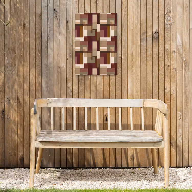 Modern - Geometrie - Kleurrijk Tuinposter op houten frame 2 cm dik klein 841 -sfeer4