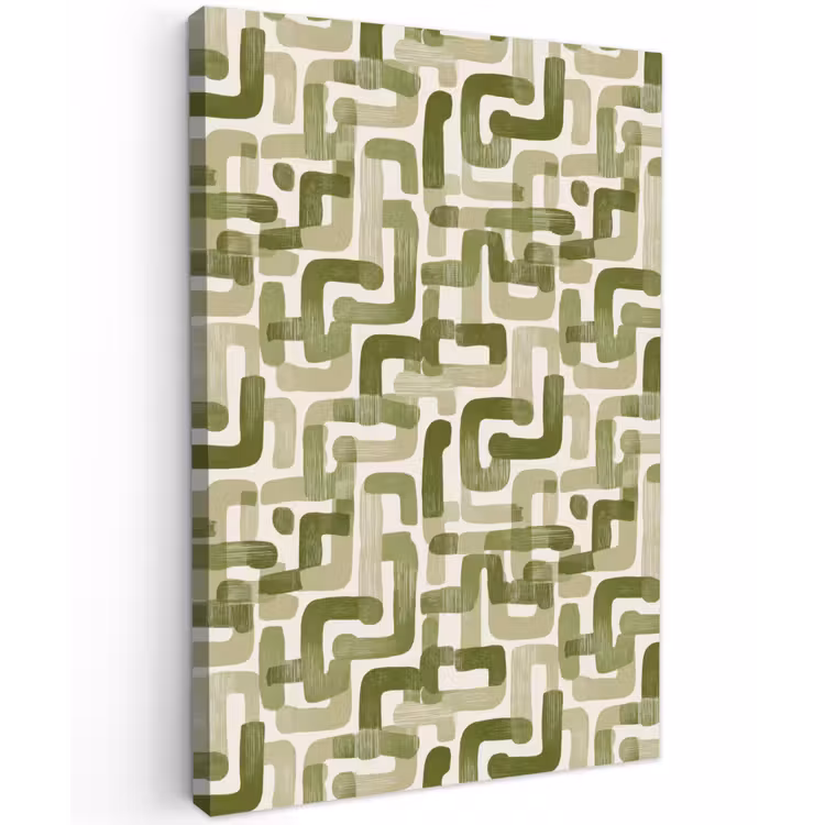 Modern - Grafisch - Groen Tuinposter op houten frame 2 cm dik klein 841 -3d
