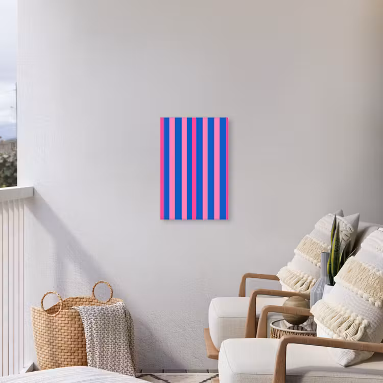 Modern - Optisch - Roze Tuinposter op houten frame 2 cm dik klein 841 -sfeer1