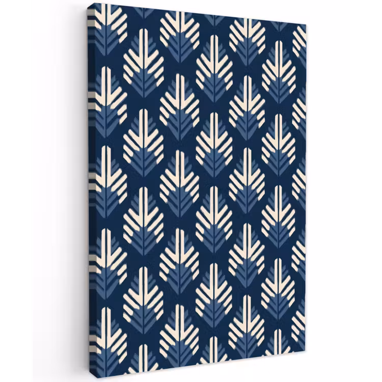 Modern - Patroon - Blauw Tuinposter op houten frame 2 cm dik klein 841 -3d