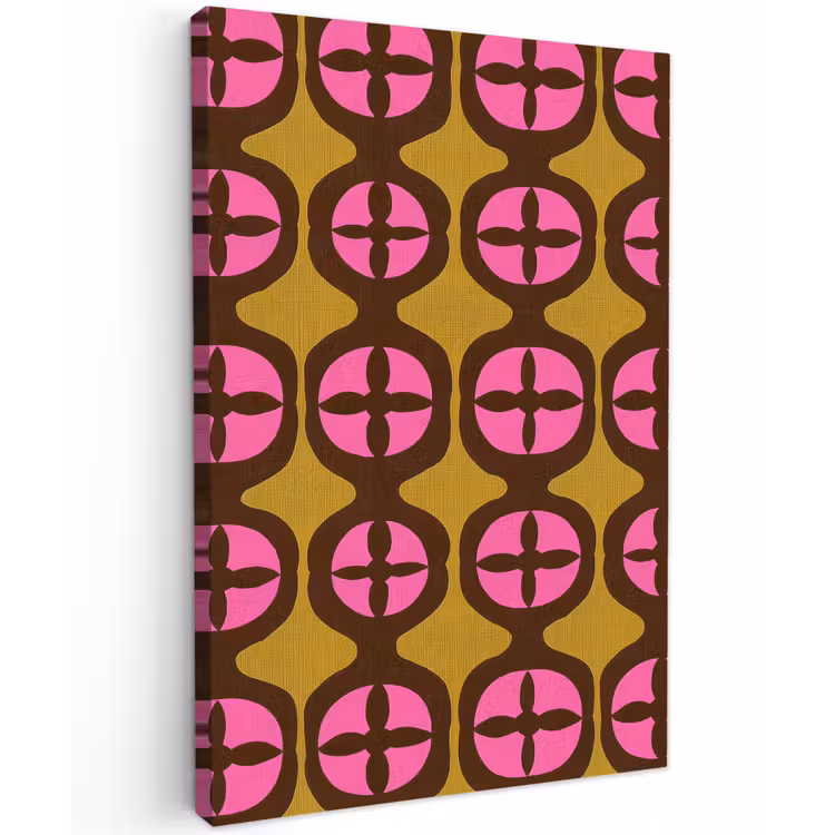 Modern - Patroon - Roze Tuinposter op houten frame 2 cm dik klein 841 -3d
