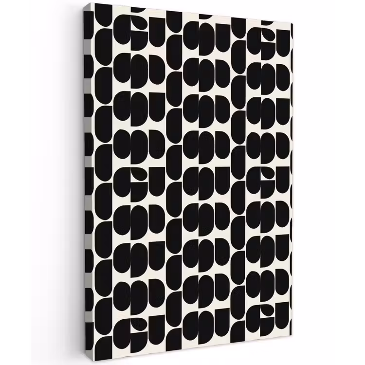 Modern - Patroon - Zwart Tuinposter op houten frame 2 cm dik klein 841 -3d