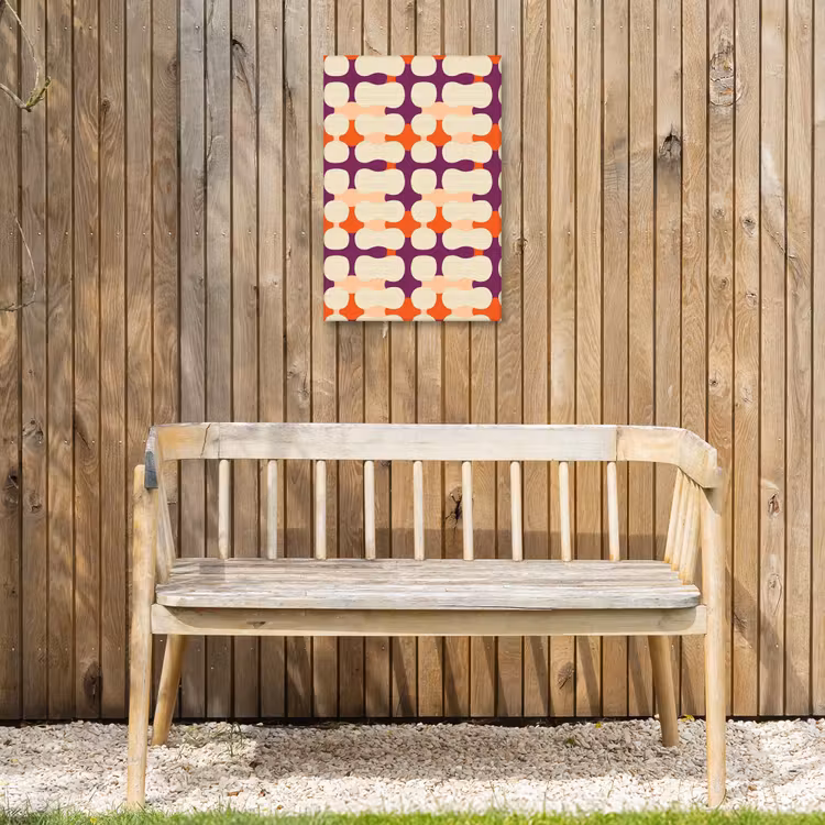 Modern - Patroon - Kleurrijk Tuinposter op houten frame 2 cm dik klein 841 -sfeer4