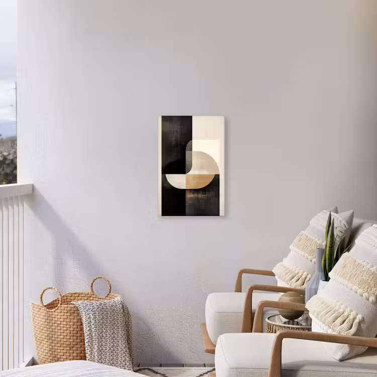 Modern - Vierkant - Vormen Tuinposter op houten frame 2 cm dik klein -sfeer1
