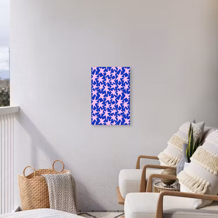 Modern - Sterren - Blauw Tuinposter op houten frame 2 cm dik klein 841 -sfeer1