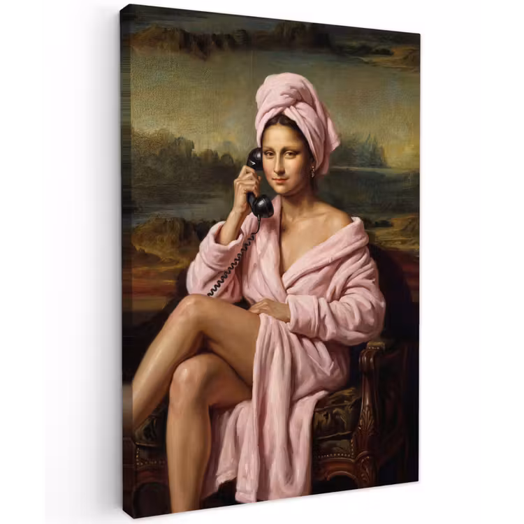 Mona - Klassiek - Roze Tuinposter op houten frame 2 cm dik klein -3d