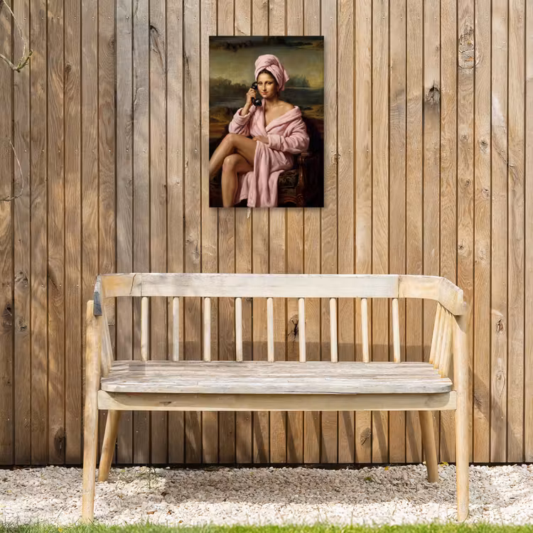 Mona - Klassiek - Roze Tuinposter op houten frame 2 cm dik klein -sfeer4