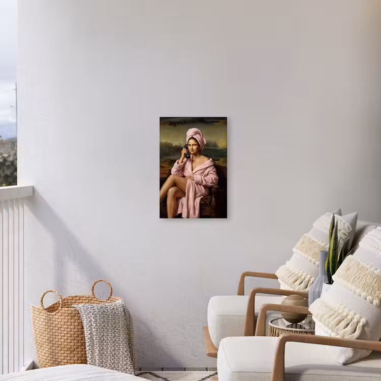 Mona - Klassiek - Roze Tuinposter op houten frame 2 cm dik klein -sfeer1