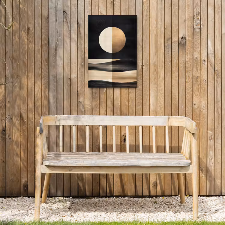 Maan - Cirkel - Goud Tuinposter op houten frame 2 cm dik klein -sfeer4