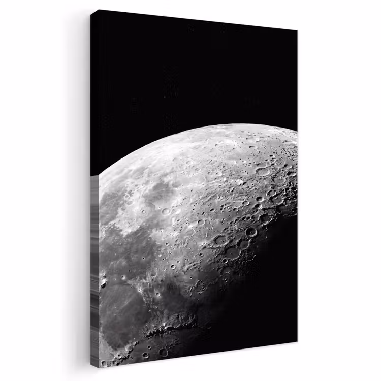 Outdoor Canvas Print - Moon - Craters - Space - Maan - Kraters - Ruimte Tuinposter op houten frame 2 cm dik klein