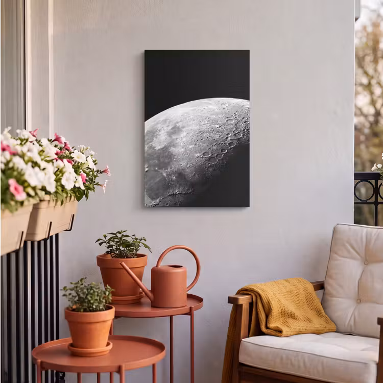 Outdoor Canvas Print - Moon - Craters - Space - Maan - Kraters - Ruimte Tuinposter op houten frame 2 cm dik klein