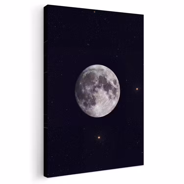 Outdoor Canvas Print - Moon - Stars - Space - Maan - Sterren - Ruimte Tuinposter op houten frame 2 cm dik klein