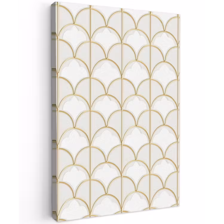Mozaïek - Bogen - Goud Tuinposter op houten frame 2 cm dik klein 841 -3d