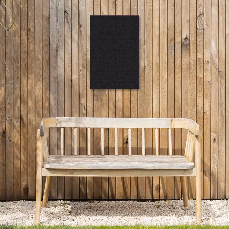 Mozaïek - Patroon - Antraciet - Zwart Tuinposter op houten frame 2 cm dik klein 841 -sfeer4