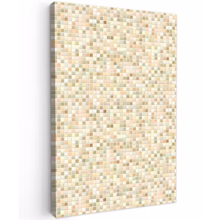 Mozaïek - Patroon - Beige Tuinposter op houten frame 2 cm dik klein 841 -3d