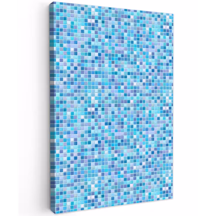 Mozaïek - Patroon - Turquoise Tuinposter op houten frame 2 cm dik klein 841 -3d