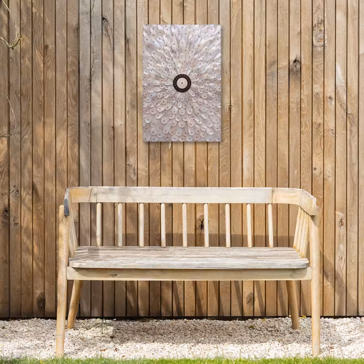 Parelmoer - Patroon - Decoratie - Ambacht - Wit Tuinposter op houten frame 2 cm dik klein -sfeer4