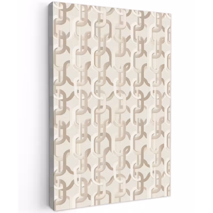 Motief - Abstract - Beige Tuinposter op houten frame 2 cm dik klein 841 -3d