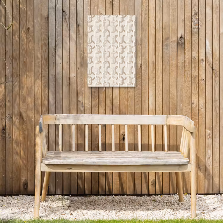 Motief - Abstract - Beige Tuinposter op houten frame 2 cm dik klein 841 -sfeer4