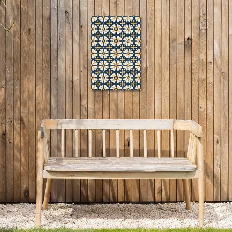 Motief - Tegel - Okergeel Tuinposter op houten frame 2 cm dik klein 841 -sfeer4