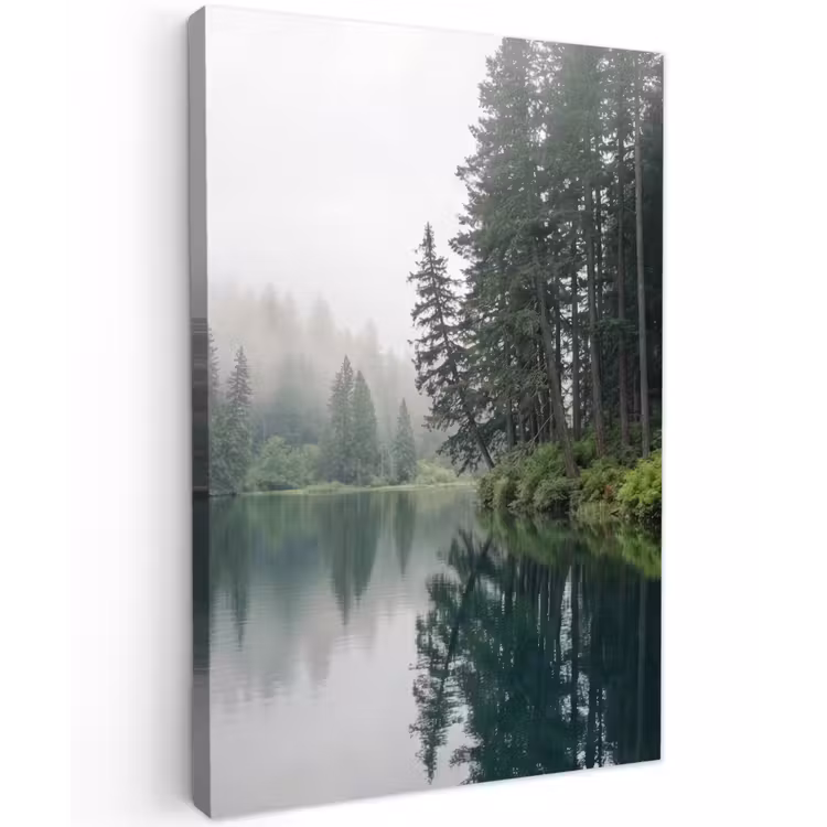 Bergen - Meer - Bos Tuinposter op houten frame 2 cm dik klein -3d