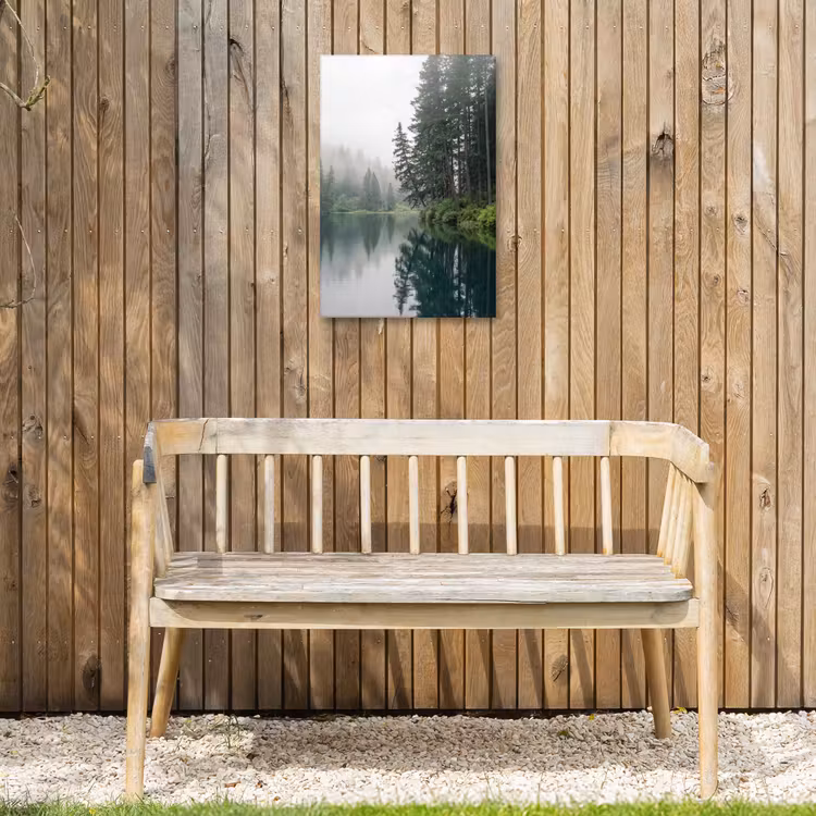 Bergen - Meer - Bos Tuinposter op houten frame 2 cm dik klein -sfeer4