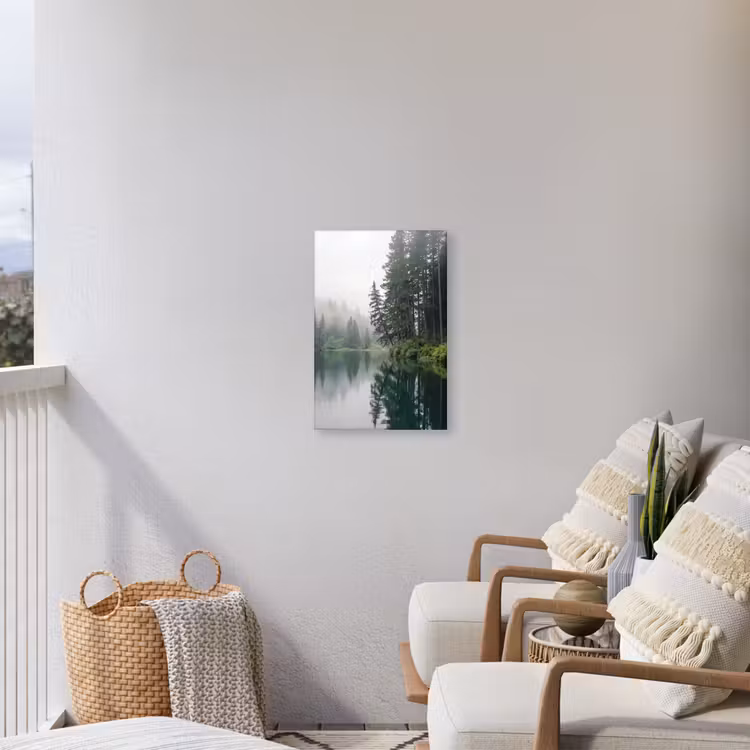 Bergen - Meer - Bos Tuinposter op houten frame 2 cm dik klein -sfeer1