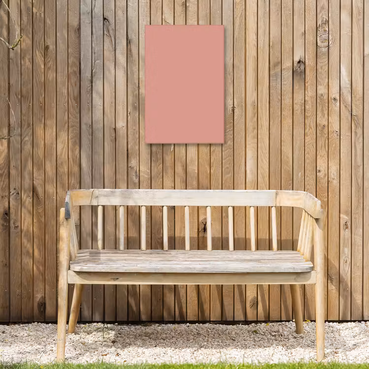 Muted - Salmon - Koraal Tuinposter op houten frame 2 cm dik klein 841 -sfeer4