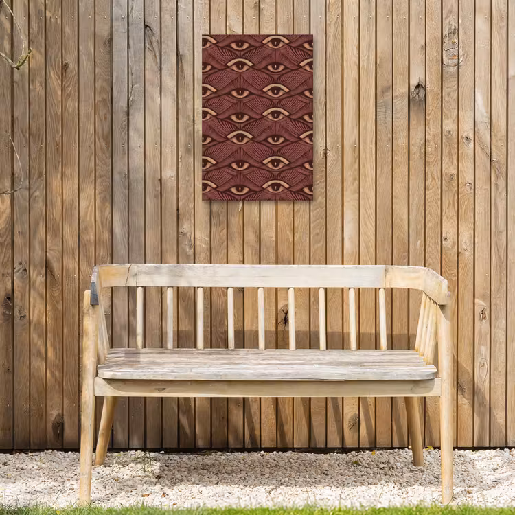 Mystiek - Ogen - Bruin Tuinposter op houten frame 2 cm dik klein 841 -sfeer4