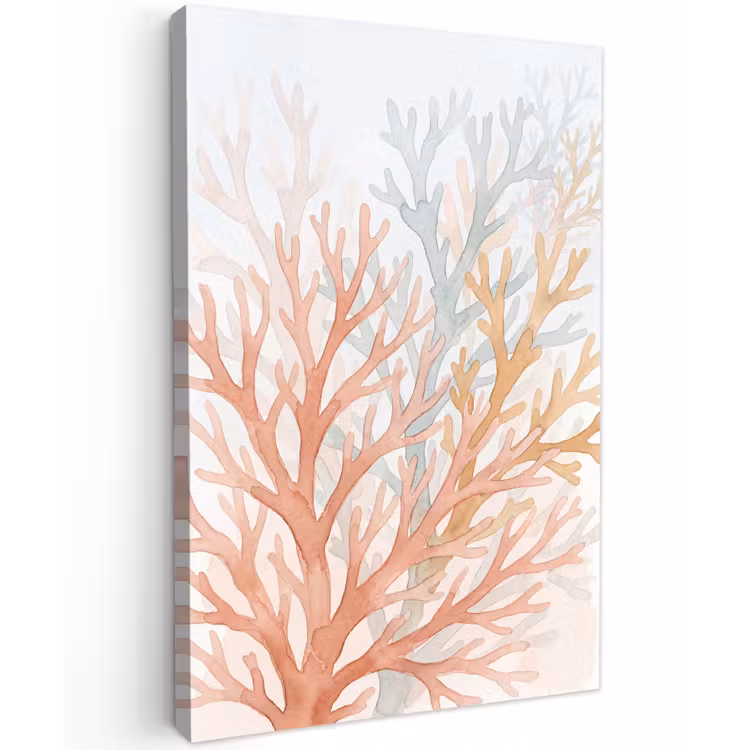 Natuur - Abstract - Aquarel - Organisch - Warm Tuinposter op houten frame 2 cm dik klein -3d