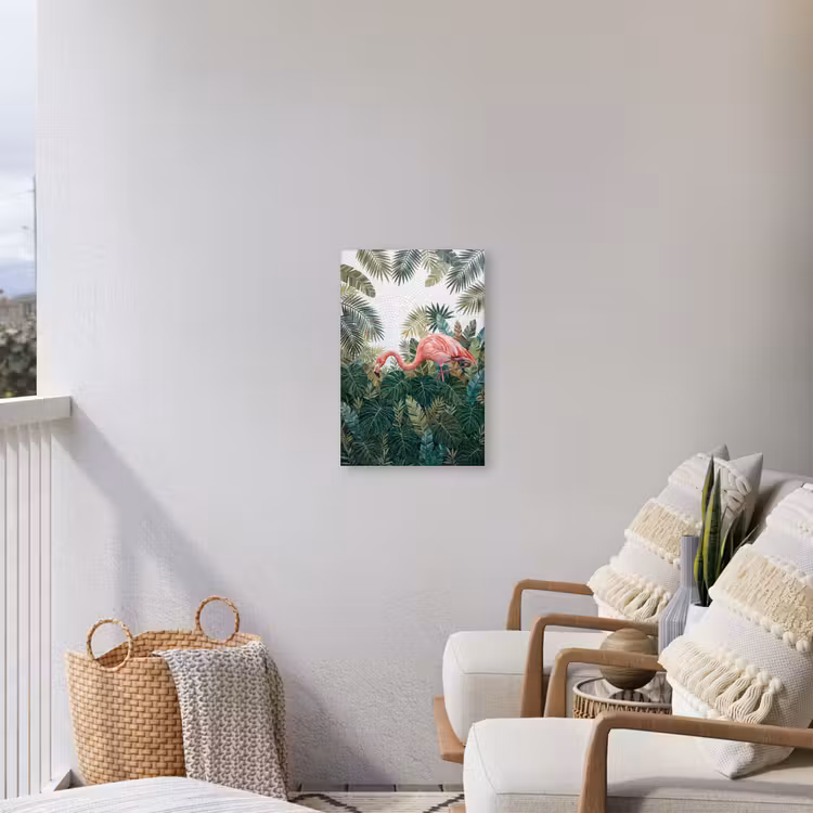 Natuur - Bladeren - Abstract - Groen - Vogel Tuinposter op houten frame 2 cm dik klein -sfeer1