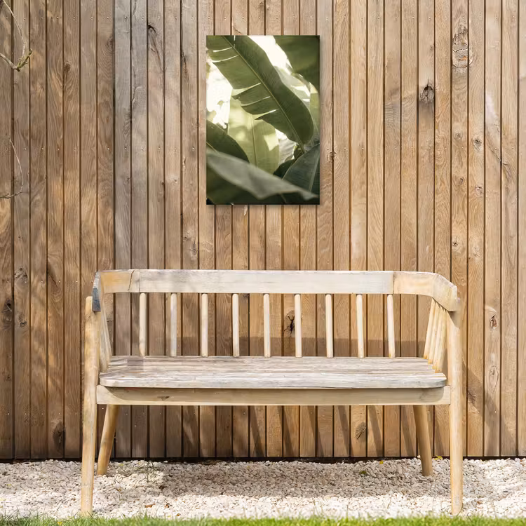 Natuur - Bladeren - Groen - Tropisch - Detail Tuinposter op houten frame 2 cm dik klein -sfeer4