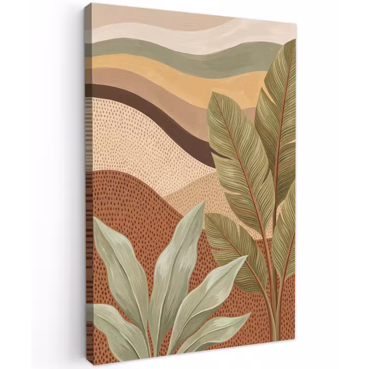 Natuur - Bladeren - Landschap - Abstract - Aardetinten Tuinposter op houten frame 2 cm dik klein -3d