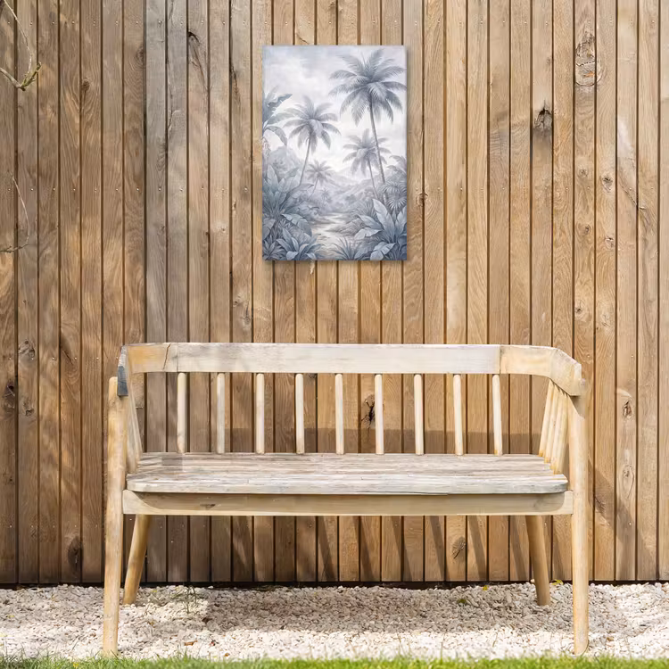 Natuur - Boom - Tropisch - Landschap - Blauw Tuinposter op houten frame 2 cm dik klein -sfeer4