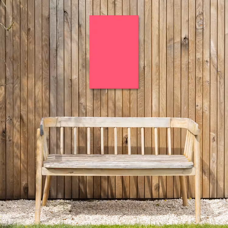 Neon - Flamingo - Roze Tuinposter op houten frame 2 cm dik klein 841 -sfeer4