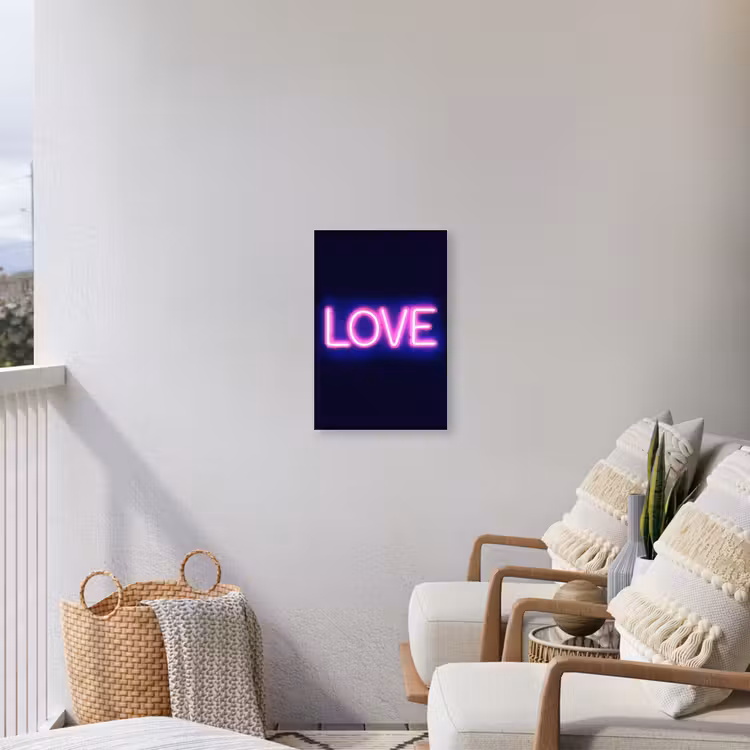 Neon - Love - Valentijn Tuinposter op houten frame 2 cm dik klein -sfeer1