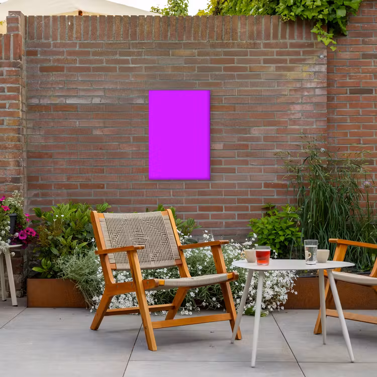 Neon - Orchid - Paars Tuinposter op houten frame 2 cm dik klein 841 -sfeer3