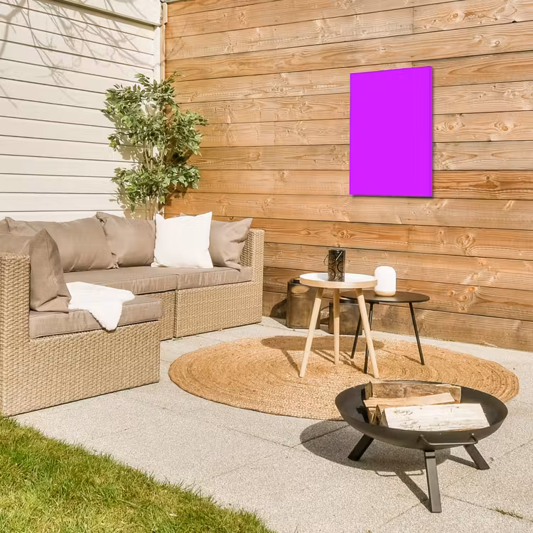 Neon - Orchid - Paars Tuinposter op houten frame 2 cm dik klein 841 -sfeer2