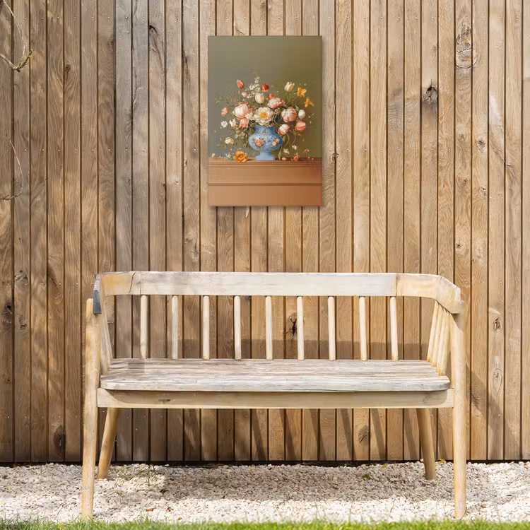 Neutral - Bloemen - Boeket - Vaas Tuinposter op houten frame 2 cm dik klein -sfeer4