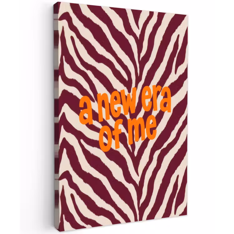 New era - Bordeaux - Zebraprint Tuinposter op houten frame 2 cm dik klein -3d