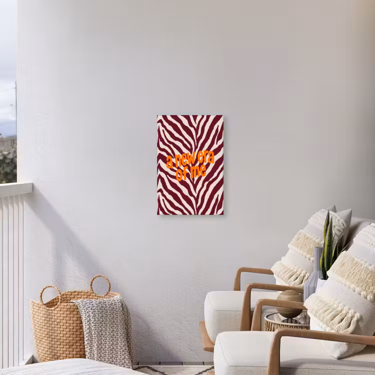 New era - Bordeaux - Zebraprint Tuinposter op houten frame 2 cm dik klein -sfeer1