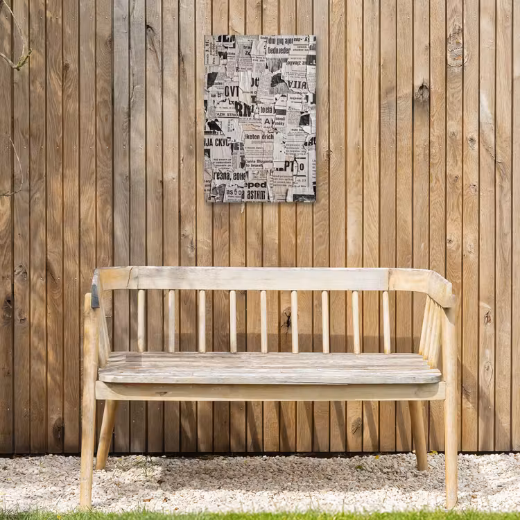 Krant - Gescheurd - Textuur - Abstract - Zwart-wit Tuinposter op houten frame 2 cm dik klein -sfeer4
