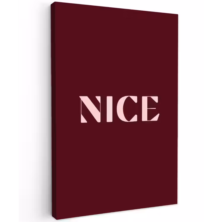 Nice - Bordeaux - Roze Tuinposter op houten frame 2 cm dik klein -3d
