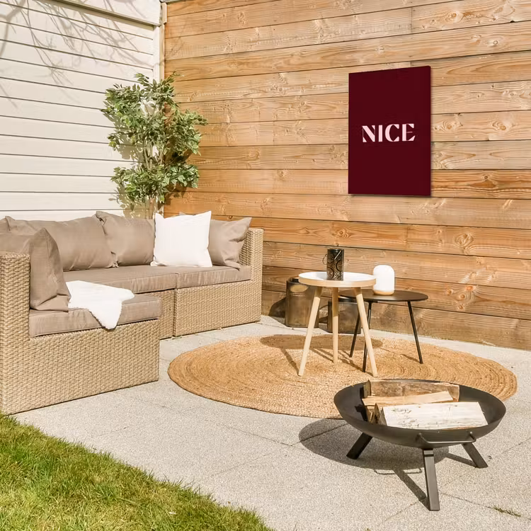Nice - Bordeaux - Roze Tuinposter op houten frame 2 cm dik klein -sfeer2