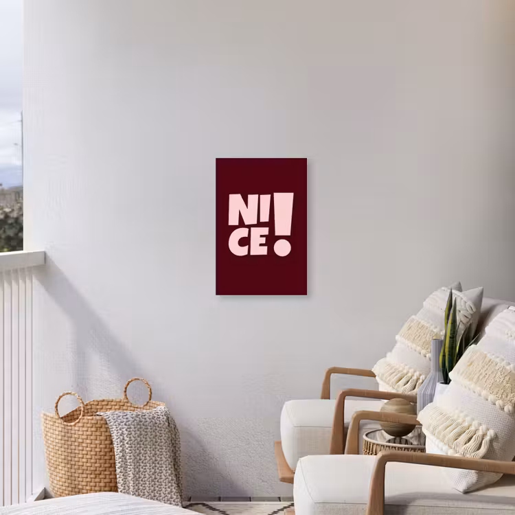 Nice - Uitroepteken - Rood Tuinposter op houten frame 2 cm dik klein -sfeer1