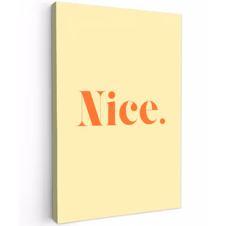 Nice - Oranje - Geel - Minimalistisch Tuinposter op houten frame 2 cm dik klein -3d