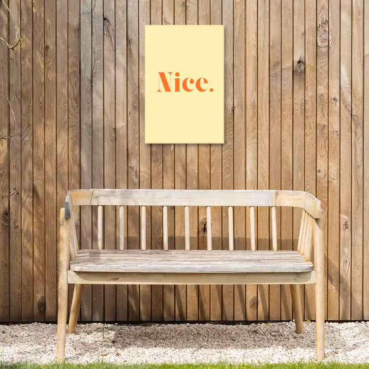 Nice - Oranje - Geel - Minimalistisch Tuinposter op houten frame 2 cm dik klein -sfeer4