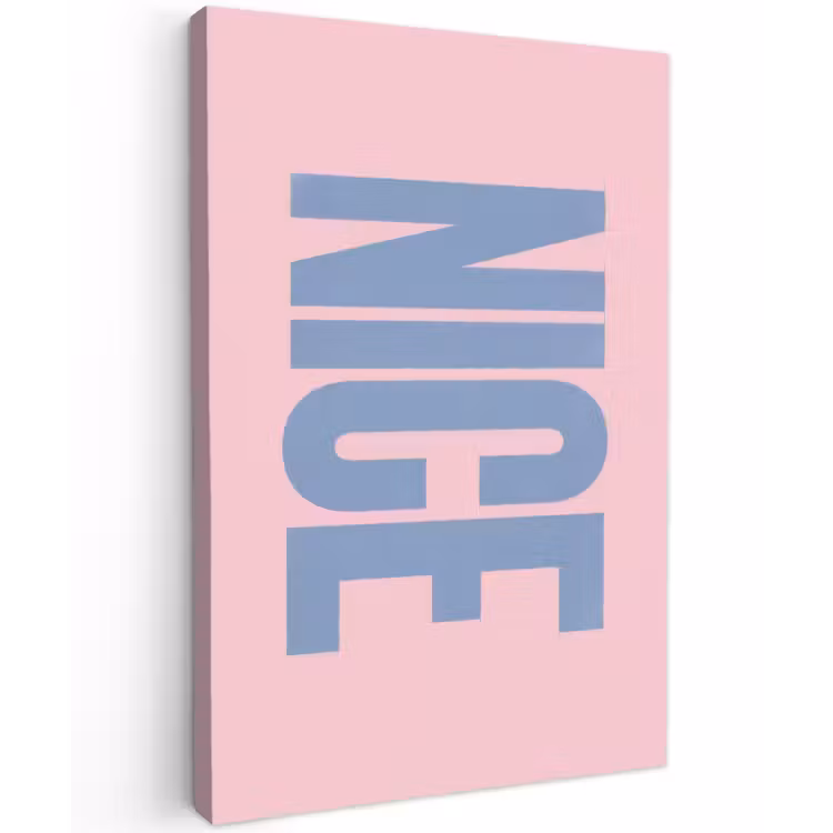 Nice - Paars - Roze Tuinposter op houten frame 2 cm dik klein -3d