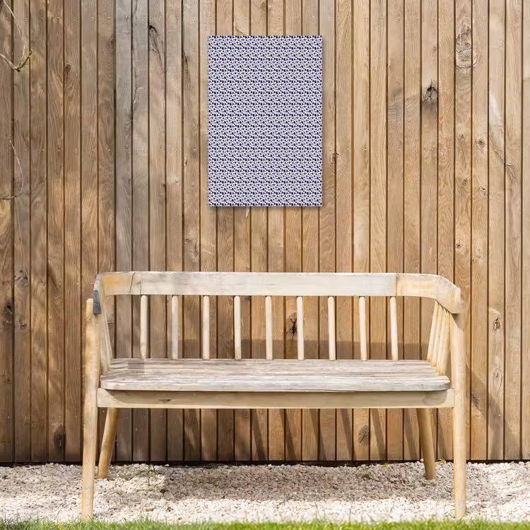 Oceaan - Bubbel - Blauw - Wit Tuinposter op houten frame 2 cm dik klein 841 -sfeer4