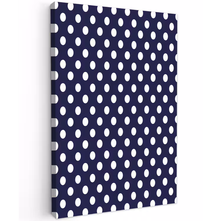 Oceaan - Stippen - Blauw - Wit Tuinposter op houten frame 2 cm dik klein 841 -3d